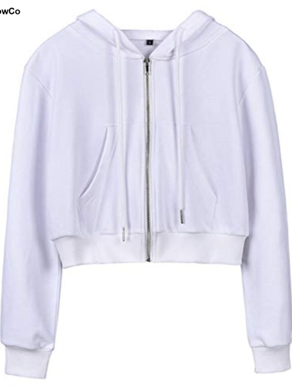 Cropped Zip Up Hoodie Women Casual Long Sleeve Drawstring Workout Jacket